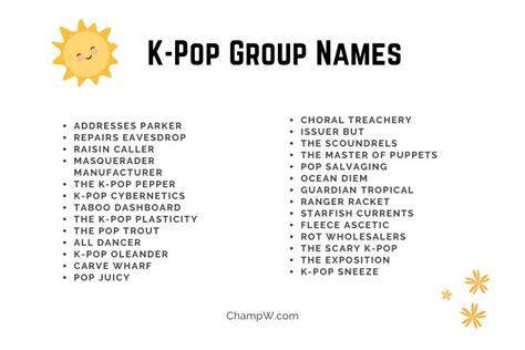 Please note that these are just ideas we came up with, so some might be real companies If none of these inspire, use our real estate company name generator below the list. . Kpop group name ideas wattpad